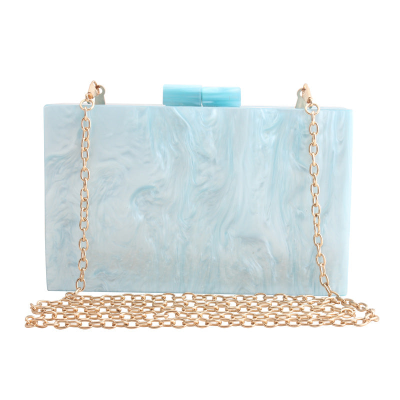 Luxury Acrylic Handbag with Exquisite Marble Pattern