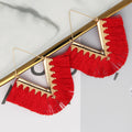 Earring alloy geometric V color Red