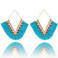 Earring alloy geometric V color Blue