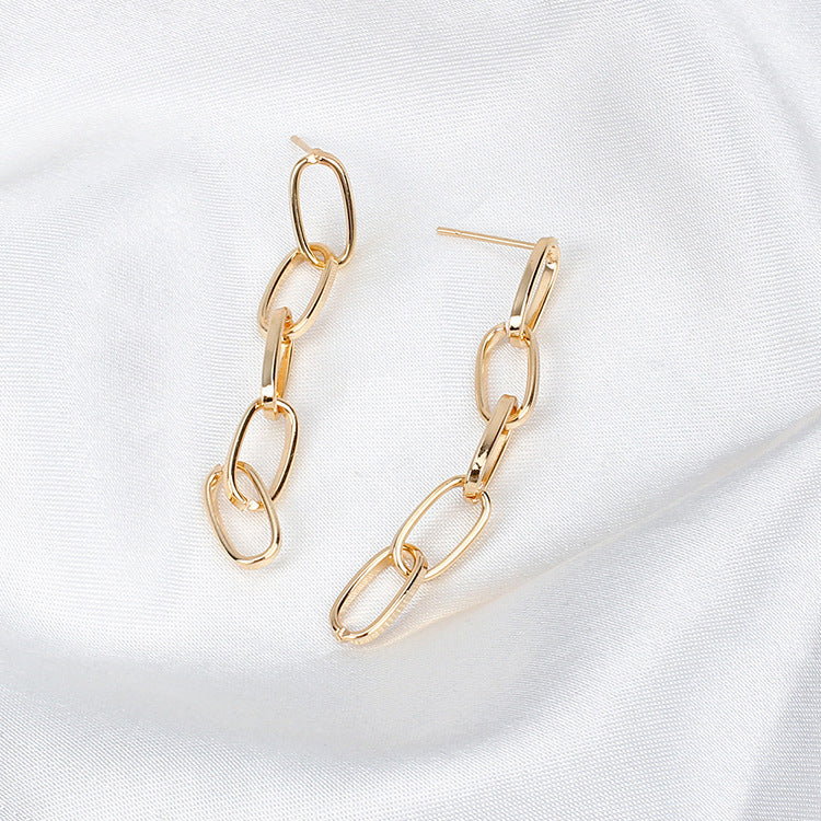 Gold and Silver Chain Earrings