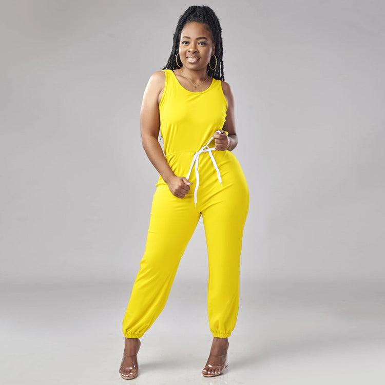 Bright and Sunny Drawstring Jumpsuit