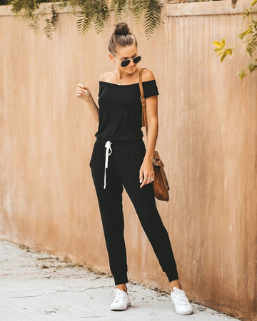 Shoulder Chic One-Shoulder Off-The-Shoulder Jumpsuit