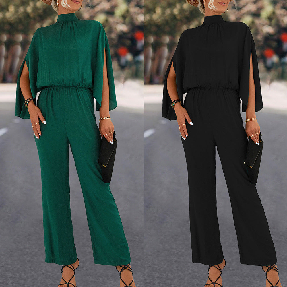 High-Neck Wide-Leg Jumpsuit