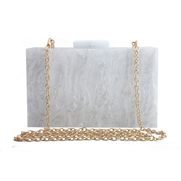 Luxury Acrylic Handbag with Exquisite Marble Pattern