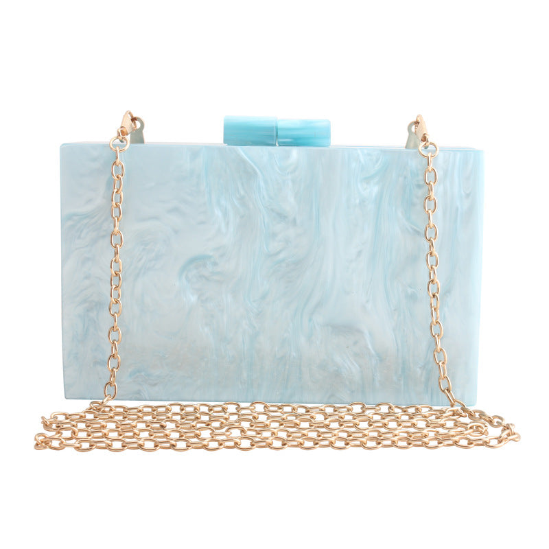 Luxury Acrylic Handbag with Exquisite Marble Pattern