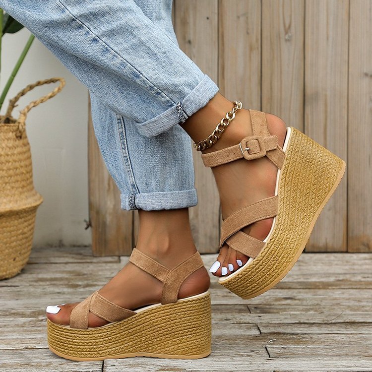 Crossing the Line Wedge Sandals